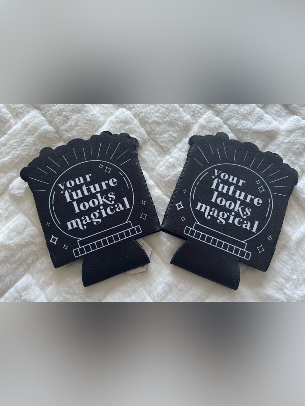 Black 'Your Future Looks Magical' Can Cooler Koozie Set